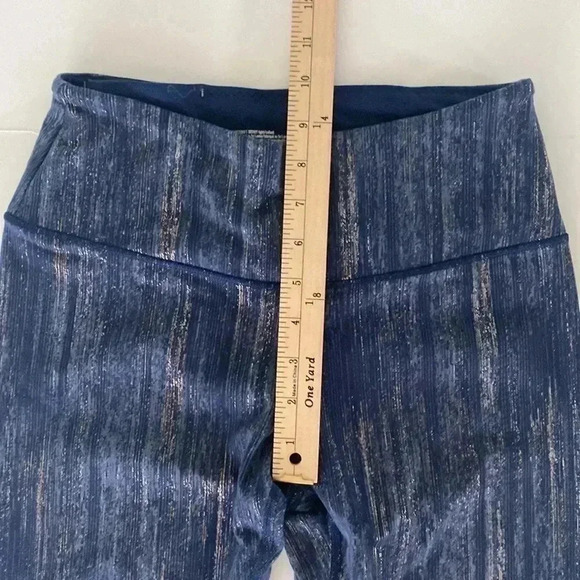 Victoria’s Secret Sport Knockout Tight Blue Metallic Silver Gold Stretch - Picture 3 of 6